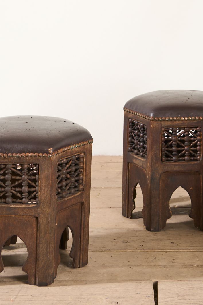Set of 3 19th century Moorish stools by Liberty - TallBoy Interiors