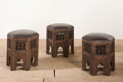 Set of 3 19th century Moorish stools by Liberty - TallBoy Interiors