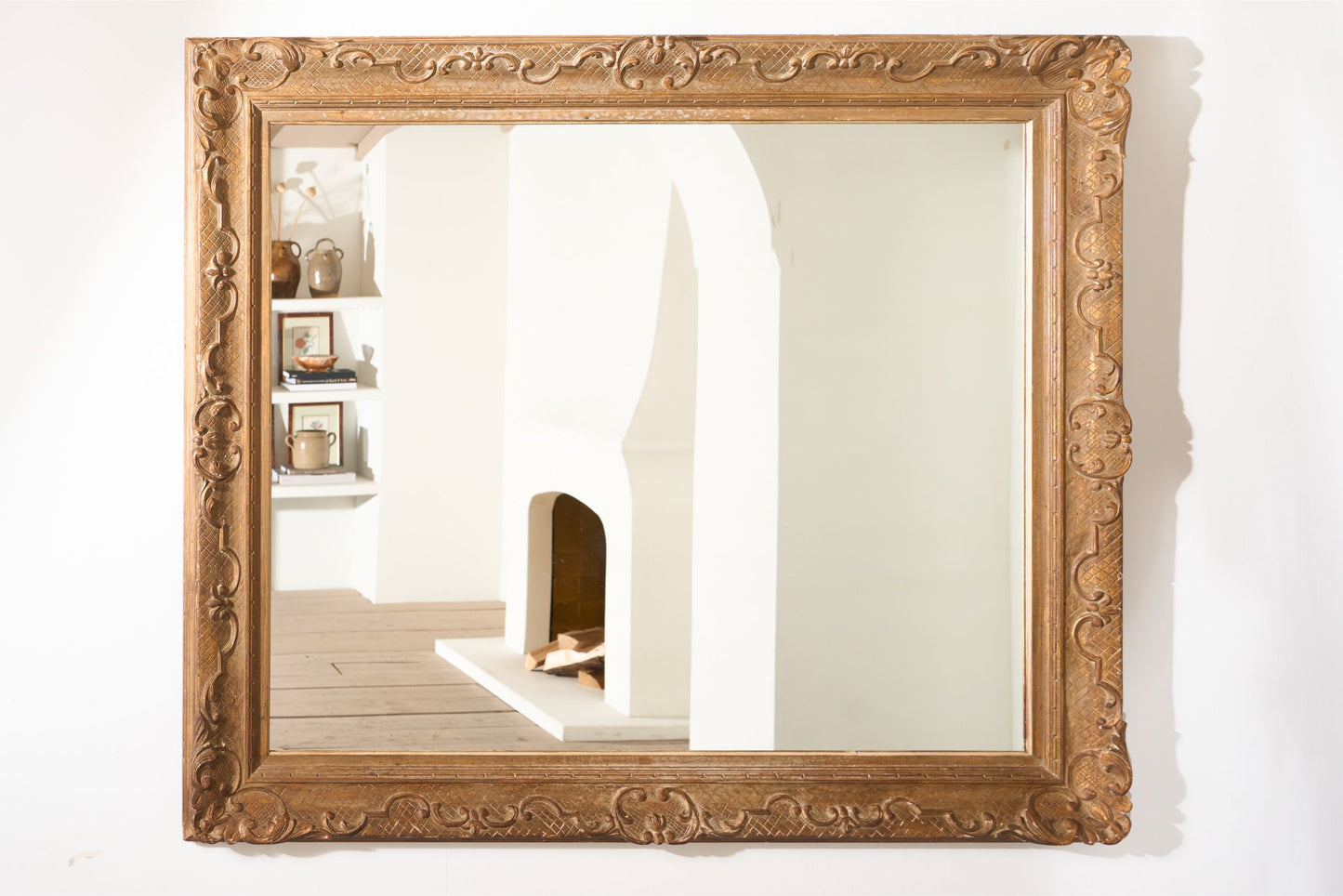 Very large 19th century Worn gilt mirror - TallBoy Interiors