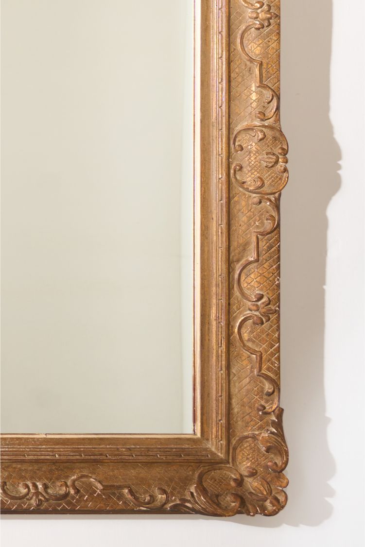 Very large 19th century Worn gilt mirror - TallBoy Interiors