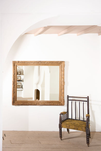Very large 19th century Worn gilt mirror - TallBoy Interiors