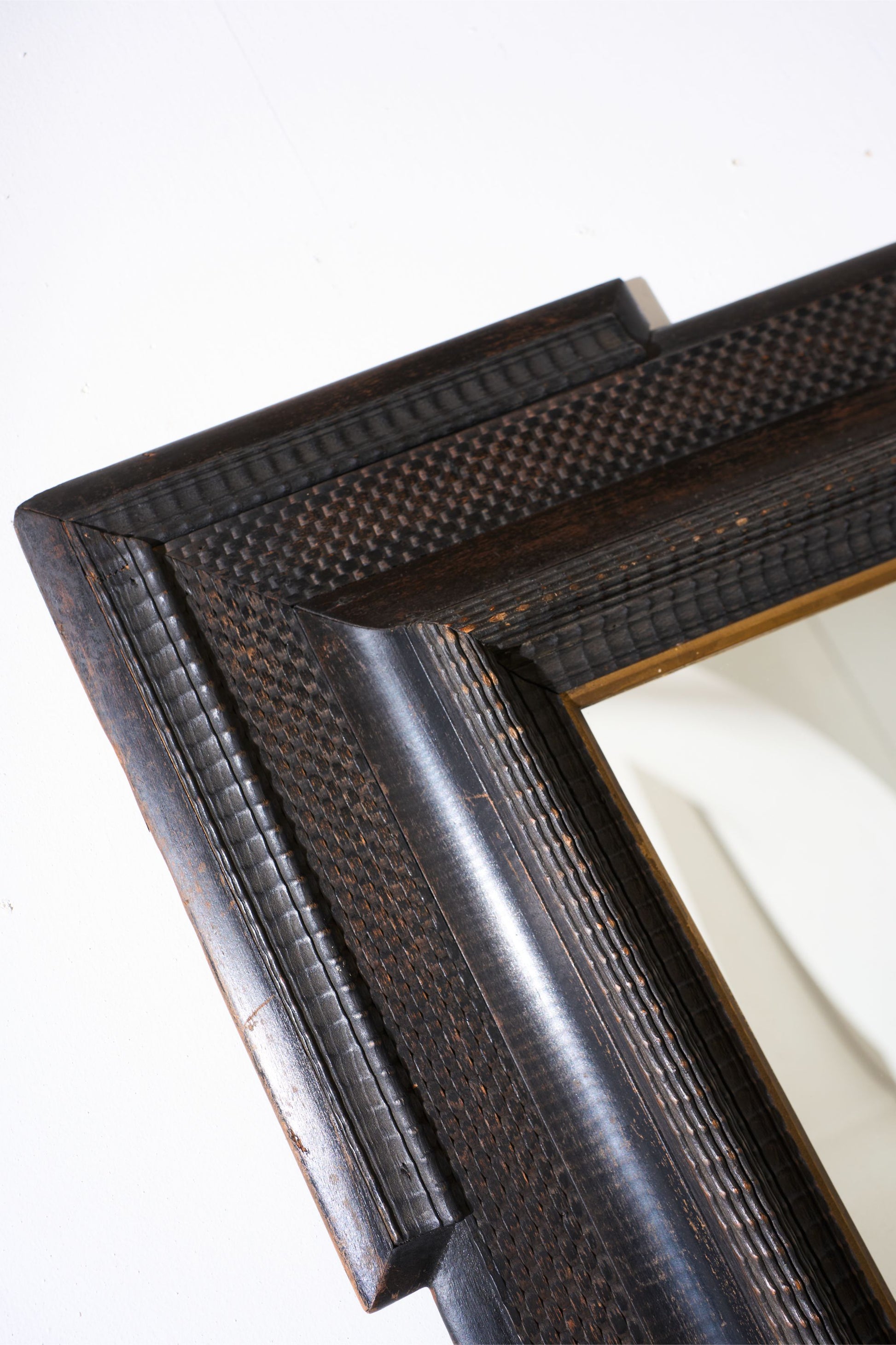 Unusual 19th Century Ebonised Italian wall mirror - TallBoy Interiors