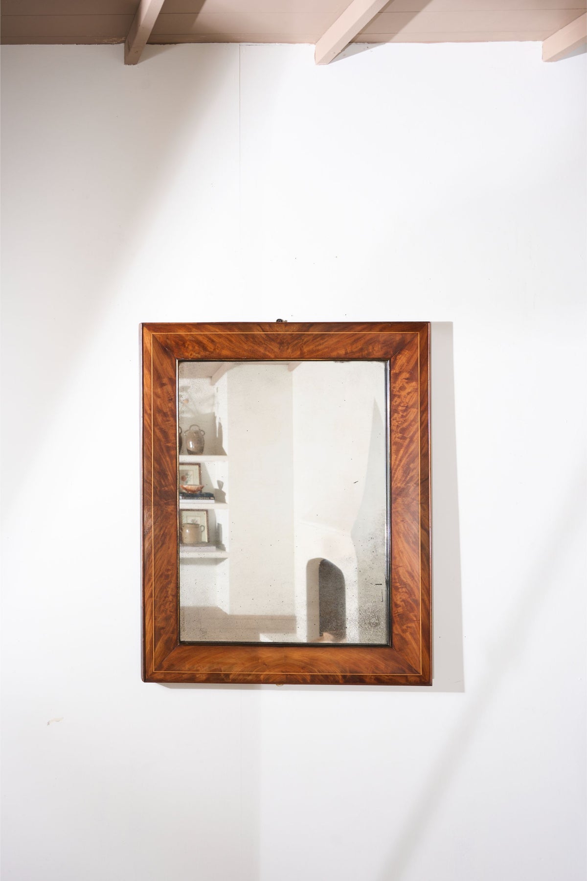 Large totally original Georgian Mahogany wall mirror - TallBoy Interiors
