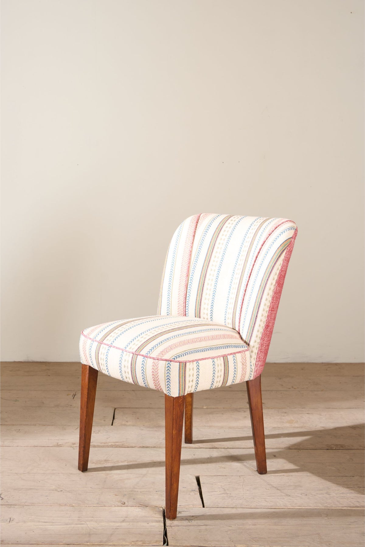 Mid 20th century desk chair in striped fabric - TallBoy Interiors