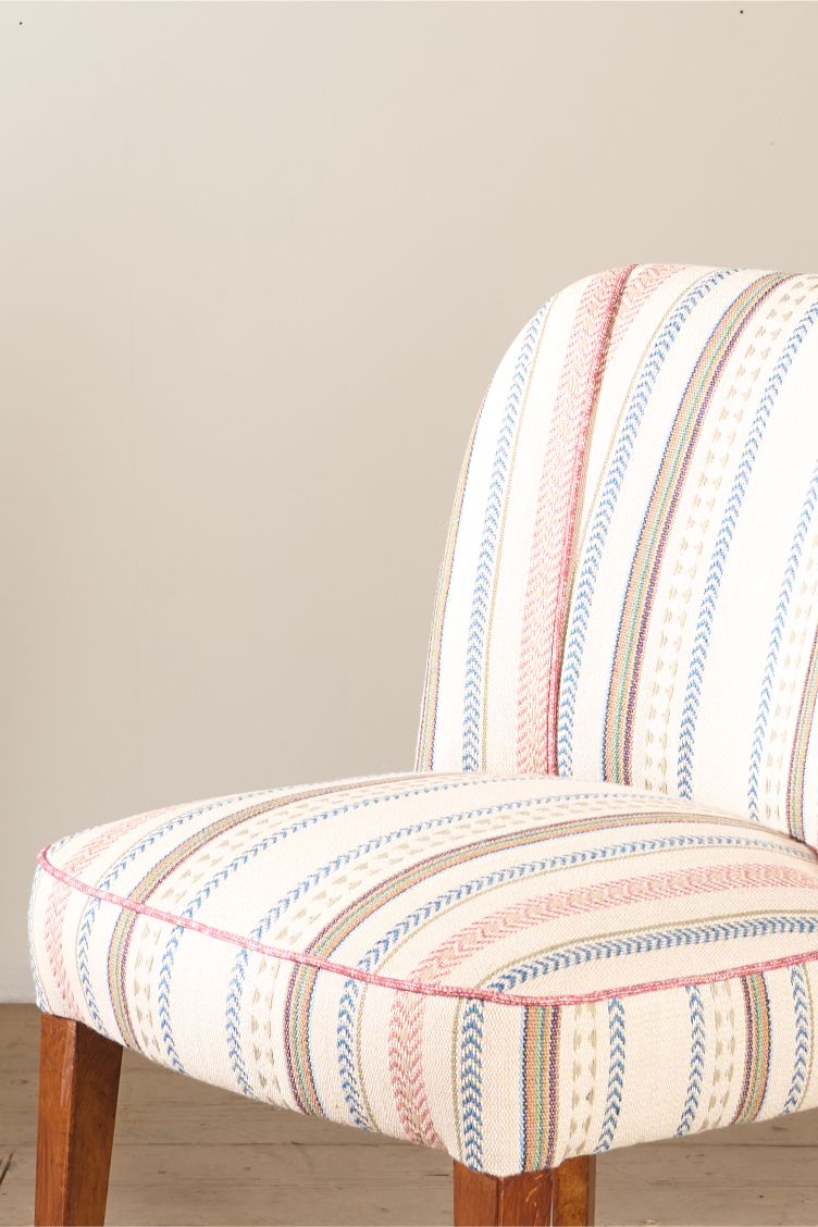 Mid 20th century desk chair in striped fabric - TallBoy Interiors