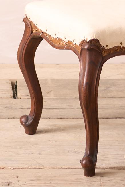 19th century Mahogany cabriole legged footstool - TallBoy Interiors