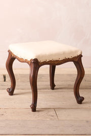 19th century Mahogany cabriole legged footstool - TallBoy Interiors