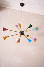 Mid century Italian brass and coloured Atomic light - TallBoy Interiors