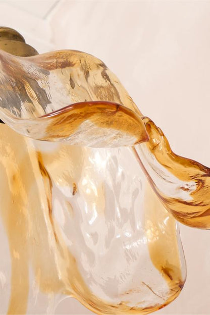 Spanish Amber glass tulip pendant lights - 5 available