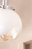 Amber and opaline Mazzega Murano glass Pendant lights - 2 available