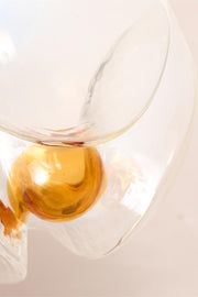 Amber and opaline Mazzega Murano glass Pendant lights - 2 available - TallBoy Interiors