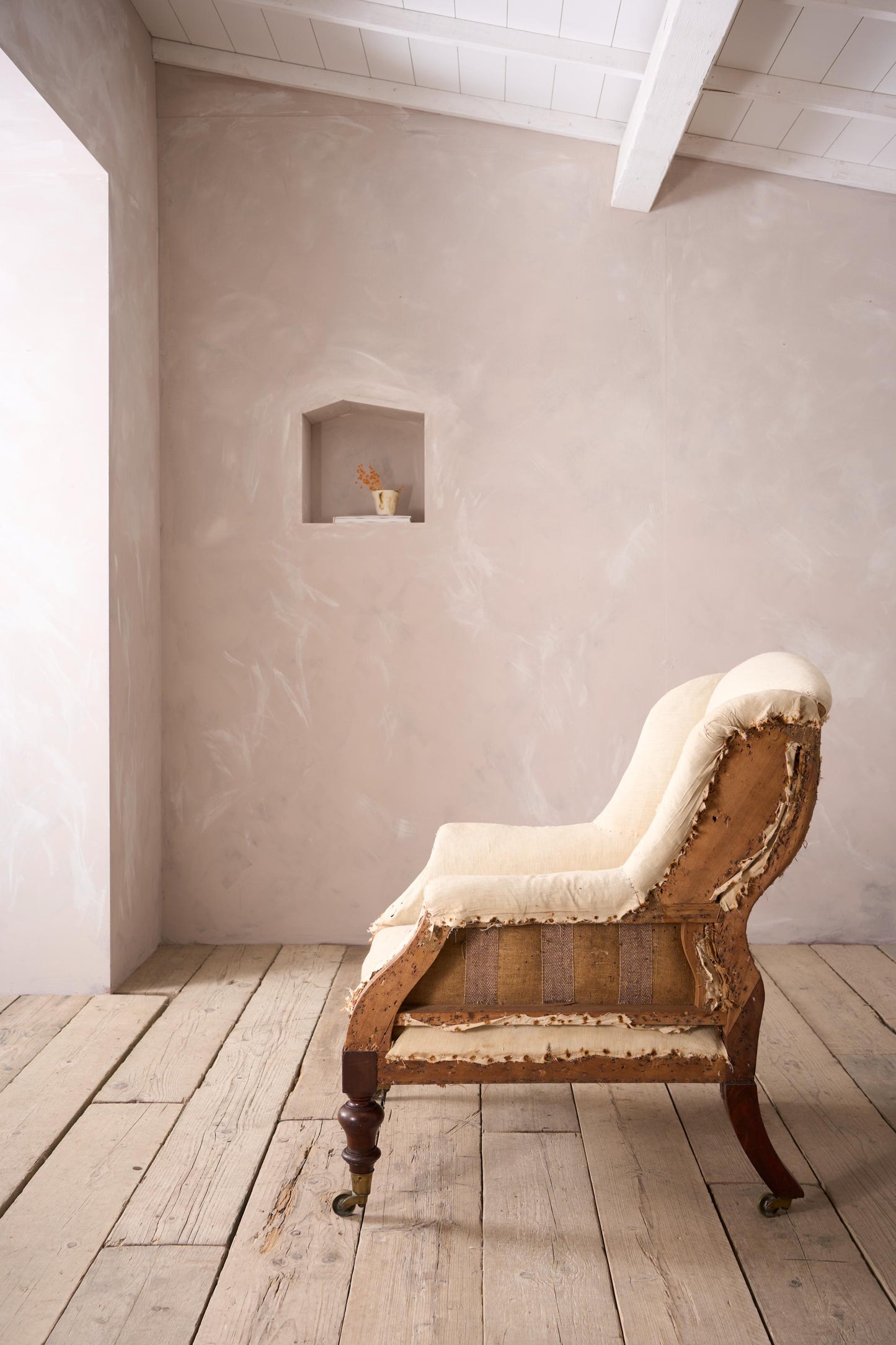 Early Victorian unusual shaped large armchair