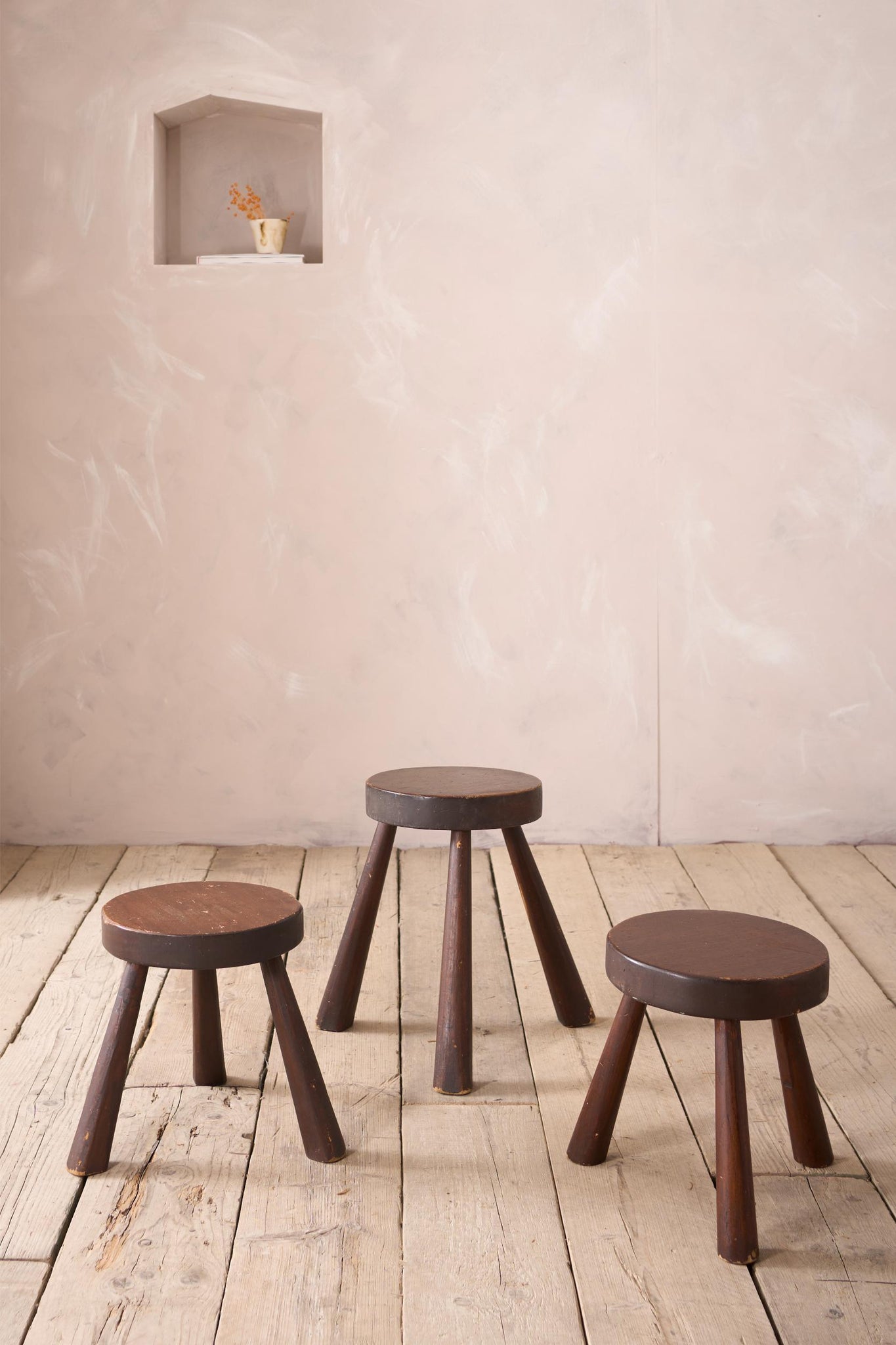Trio of mid century stools