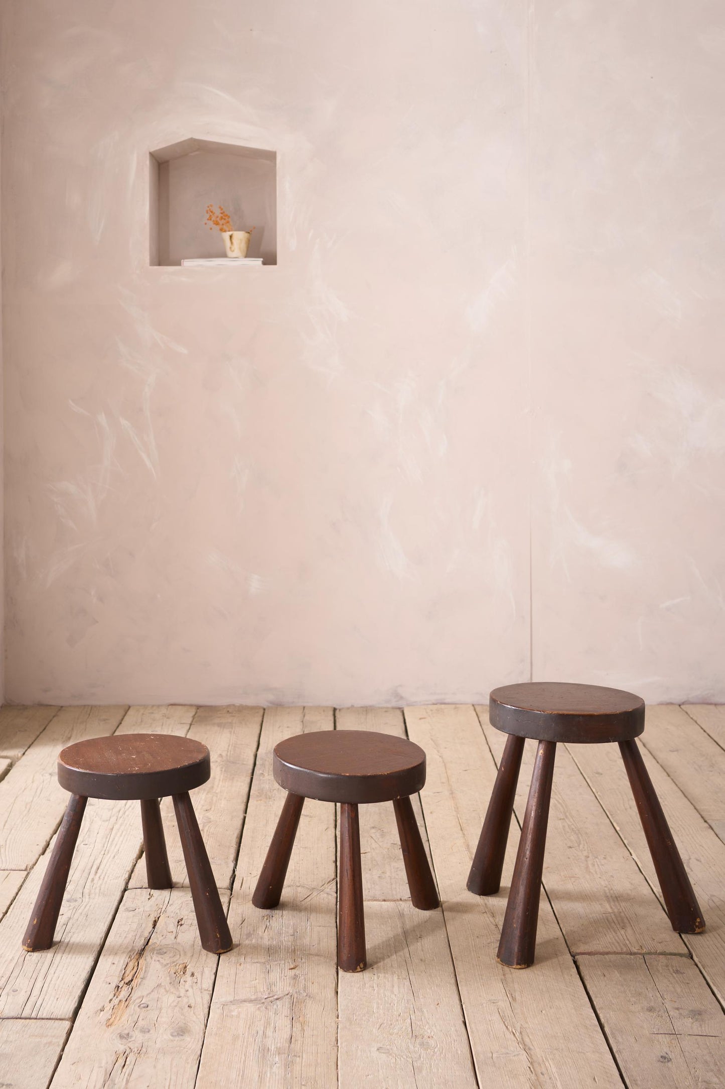 Trio of mid century stools