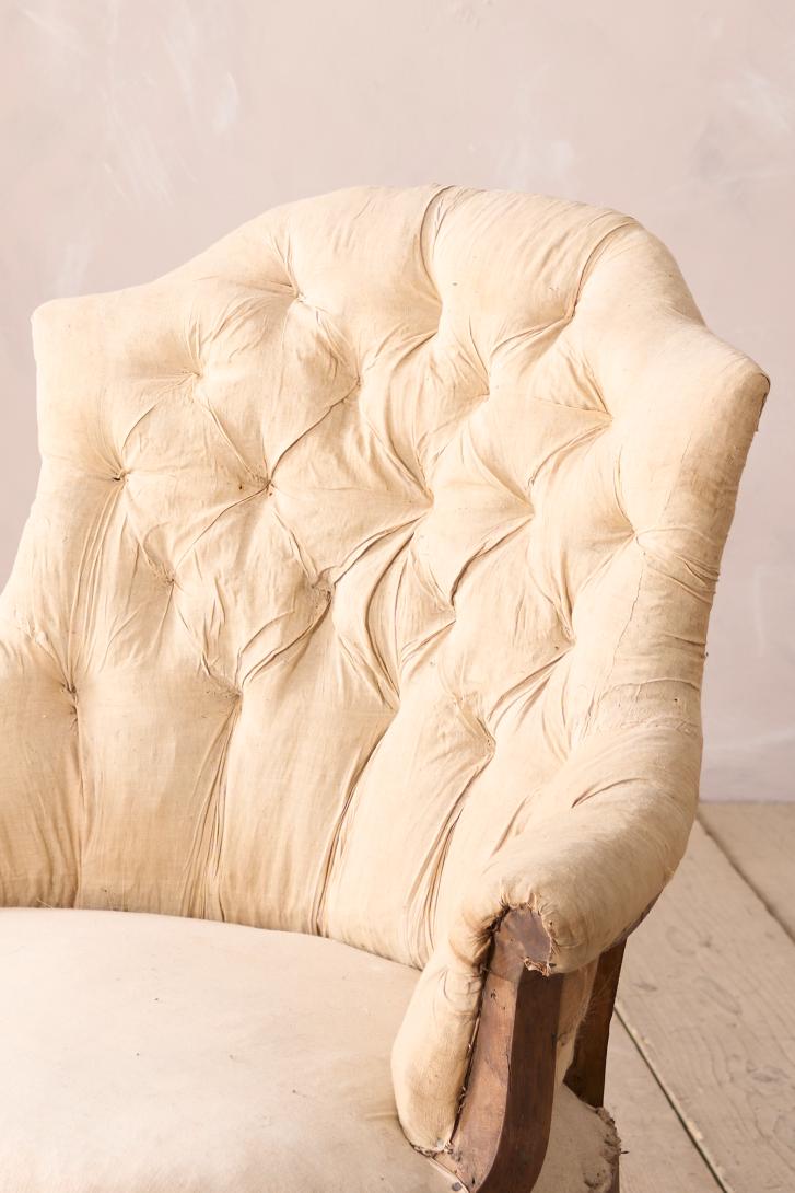 Napoleon III Buttoned shield back armchair