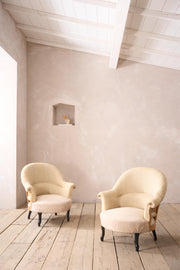 Pair of Napoleon III tub chairs with cabriole legs - TallBoy Interiors