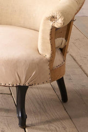 Pair of Napoleon III tub chairs with cabriole legs - TallBoy Interiors