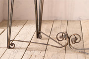 Mid century Fossil marble console table with metal base - TallBoy Interiors