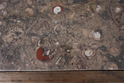 Mid century Fossil marble console table with metal base - TallBoy Interiors