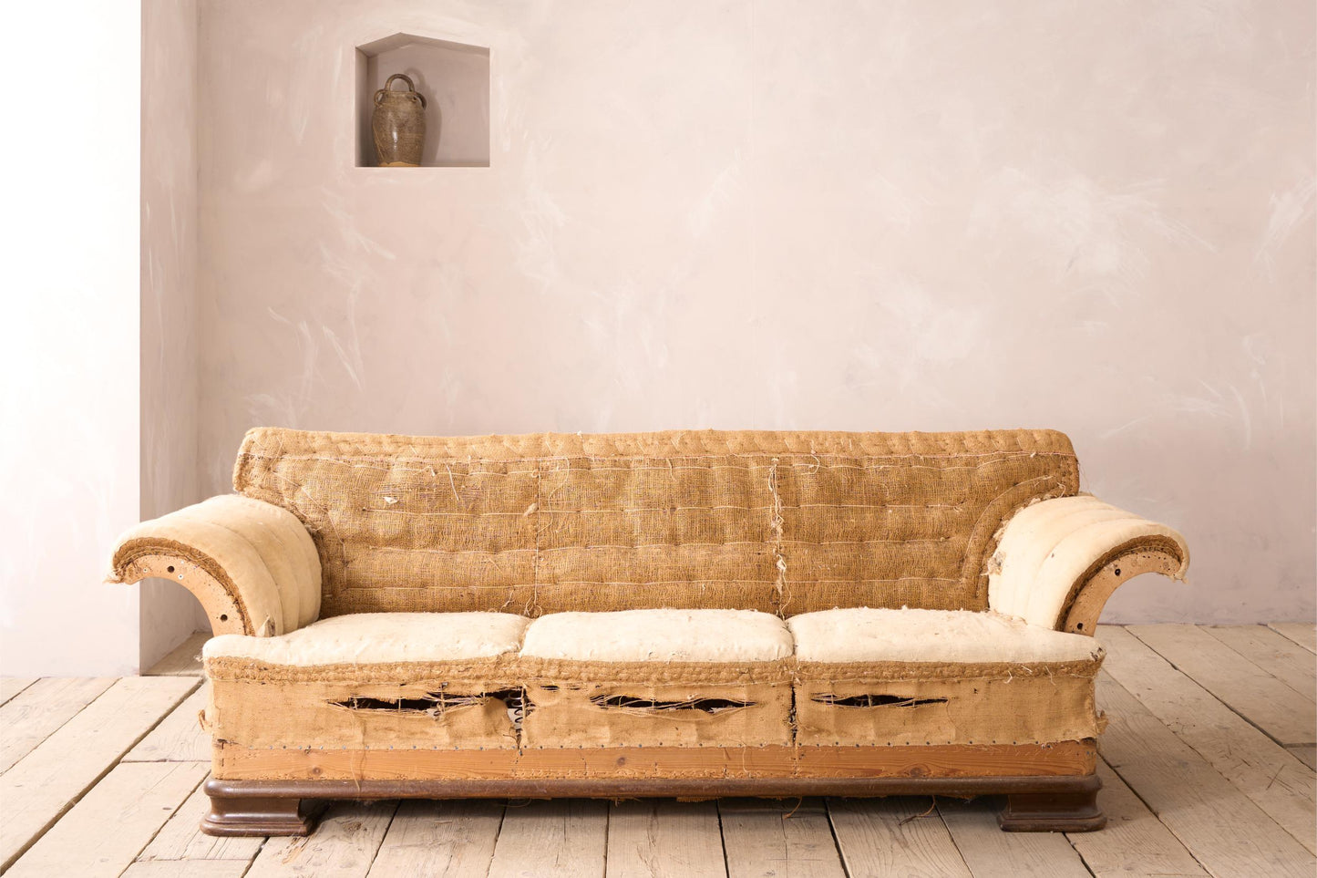 Early 20th century square back Danish sofa
