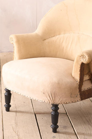 Pair of Napoleon III tub chairs with turned legs