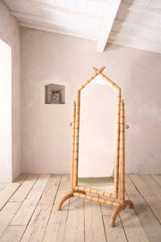 Early 20th century Faux bamboo cheval mirror - TallBoy Interiors