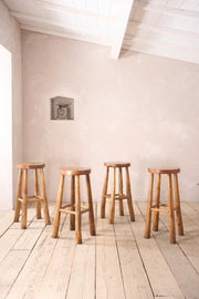 Set of 4 Cherrywood bar stools - TallBoy Interiors