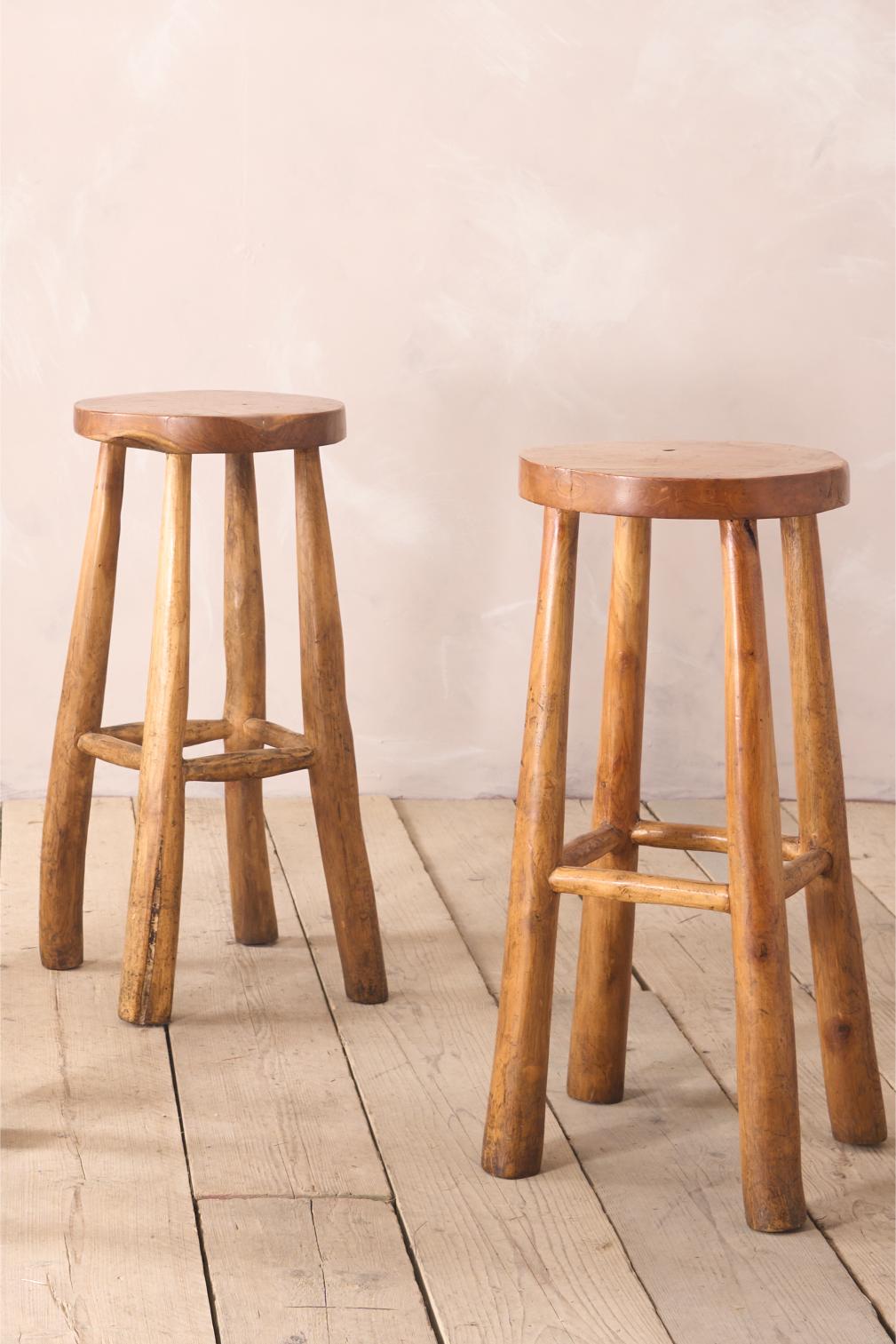 Set of 4 Cherrywood bar stools - TallBoy Interiors