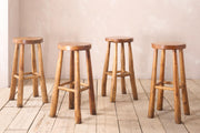 Set of 4 Cherrywood bar stools - TallBoy Interiors