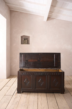 Antique Charles II Oak coffer