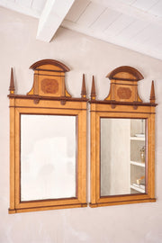 Pair of large 19th century Maple and Walnut wall mirrors - TallBoy Interiors