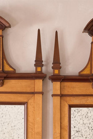 Pair of large 19th century Maple and Walnut wall mirrors