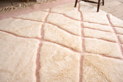 RESERVED Moroccan Berber rug - Pink and white #1 - TallBoy Interiors
