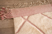 RESERVED Moroccan Berber rug - Pink and white #1 - TallBoy Interiors