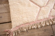 RESERVED Moroccan Berber rug - Pink and White #2 - TallBoy Interiors