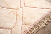RESERVED Moroccan Berber rug - Pink and White #2 - TallBoy Interiors