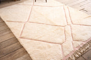 RESERVED Moroccan Berber rug - Pink and White #2 - TallBoy Interiors