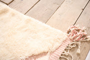 RESERVED Moroccan Berber rug - Pink and White #2 - TallBoy Interiors