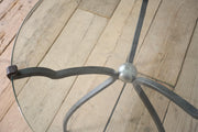Mid 20th century glass and iron side table by Peter Ghyczy