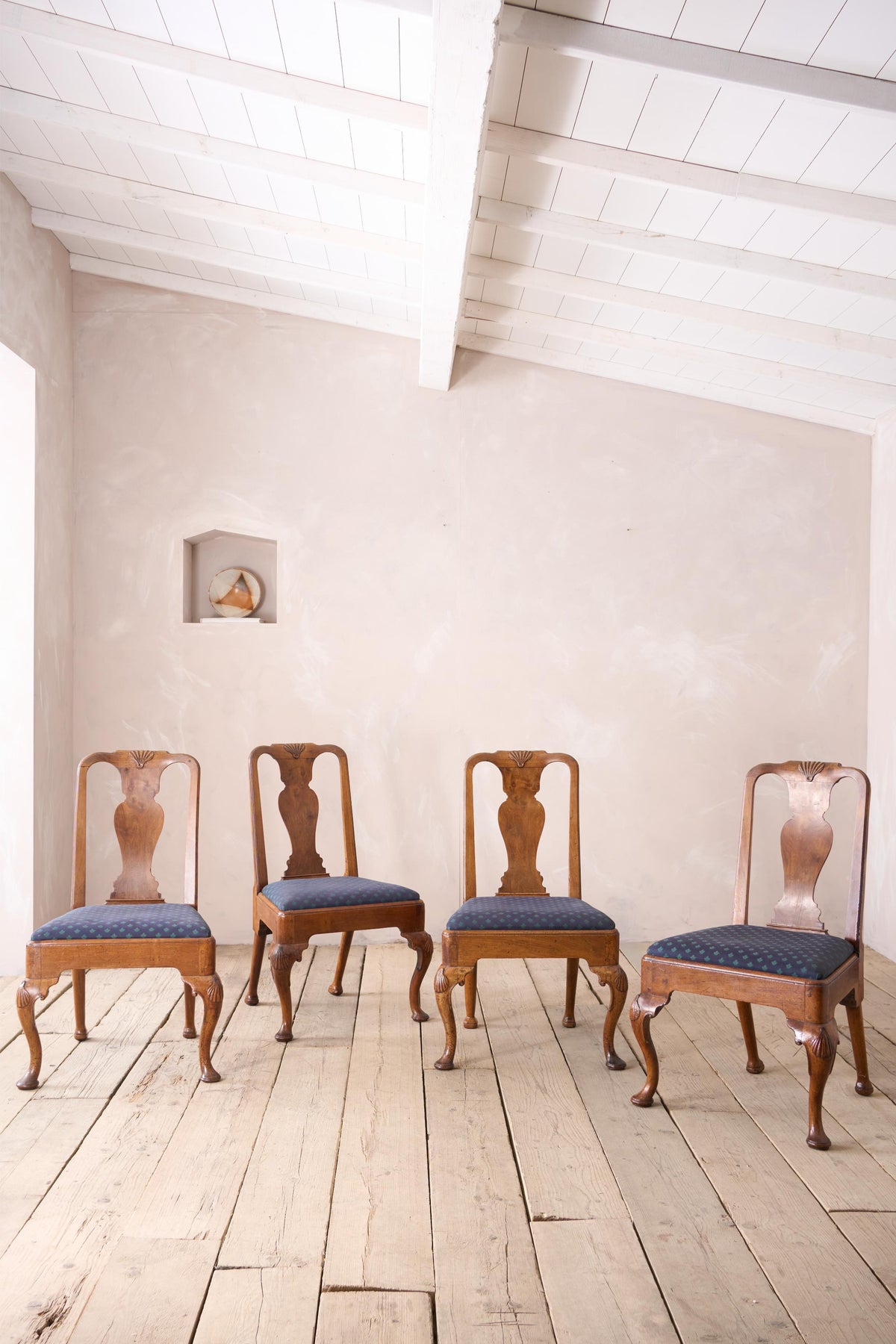 Set of 4 Genuine Queen Anne dining chairs - TallBoy Interiors