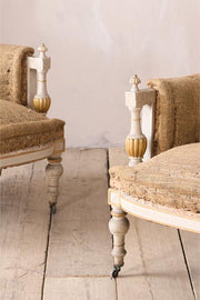 Pair of 19th century Painted fishtail armchairs