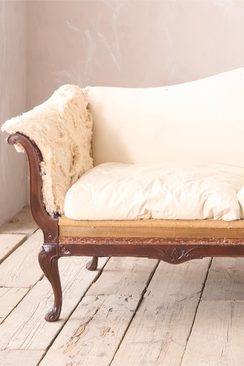 20th century Georgian style Camel backed sofa