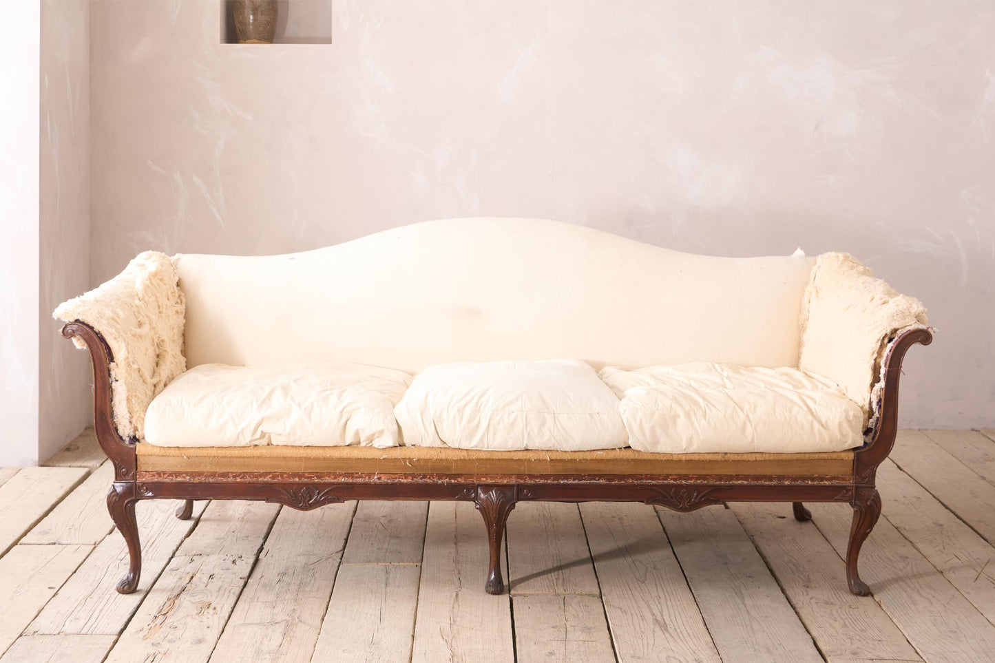 20th century Georgian style Camel backed sofa