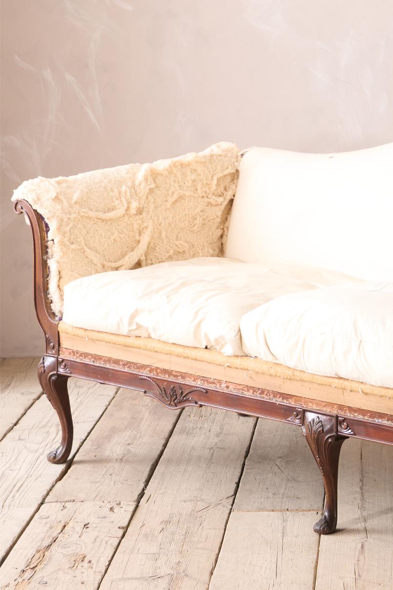 20th century Georgian style Camel backed sofa