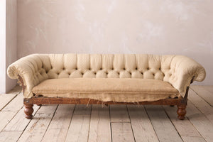 Victorian deep buttoned scroll arm chesterfield sofa