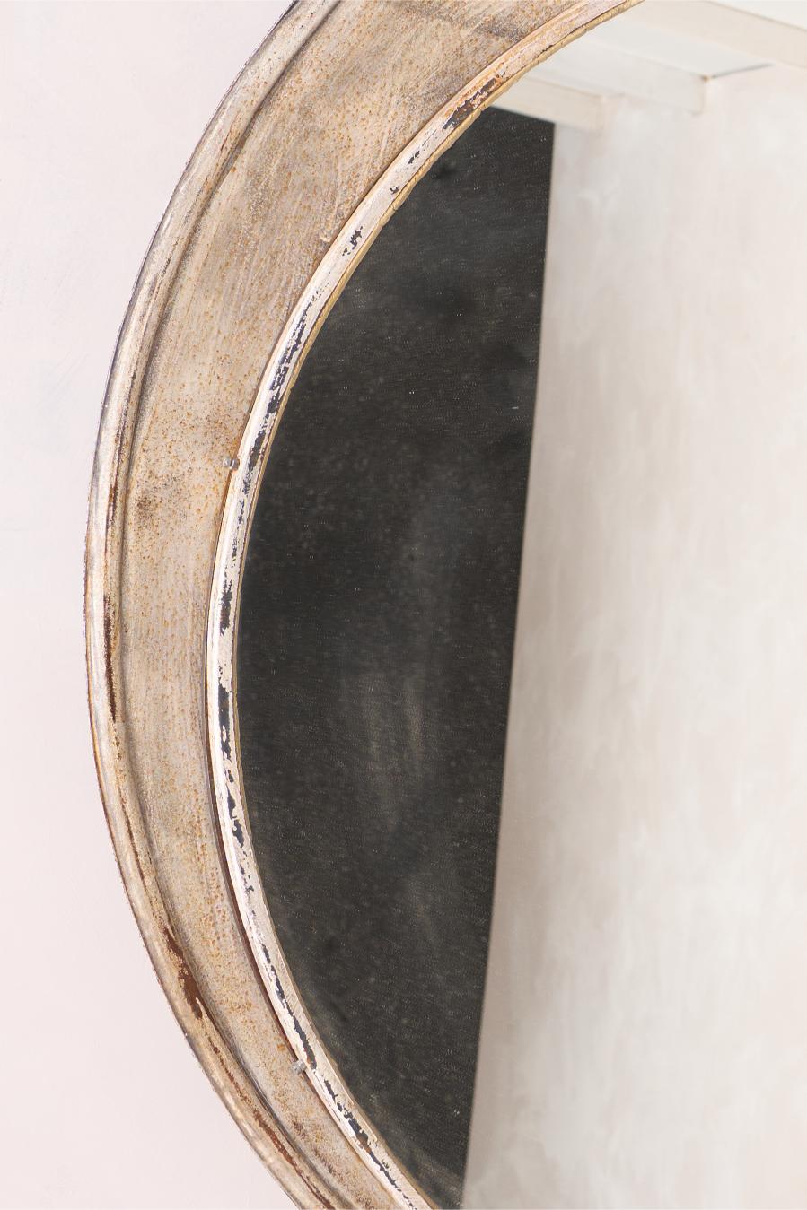 20th century Flat plate industrial railway mirror