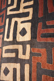 20th century African Kuba cloth from the Congo - Red and black