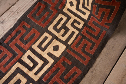 20th century African Kuba cloth from the Congo - Red and black