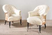Pair of Napoleon III elegant buttoned tub chairs - TallBoy Interiors