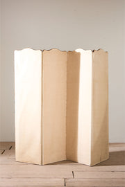 1920's Blue embroidered room screen - 4 panel - TallBoy Interiors